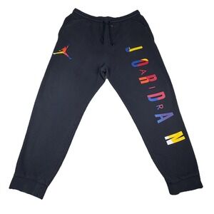 Nike Air Jordan Jogger Pants Jumpman DNA HBR Fleece Mens XL Black Multicolor